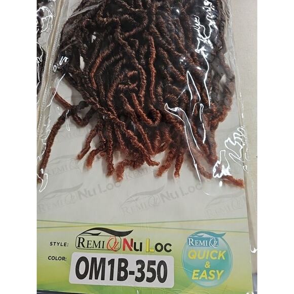 Nu Locs 2 packs Pre Loop Crochet Faux Locs 20" Ombre with Red Weave Extensions - Picture 3 of 7